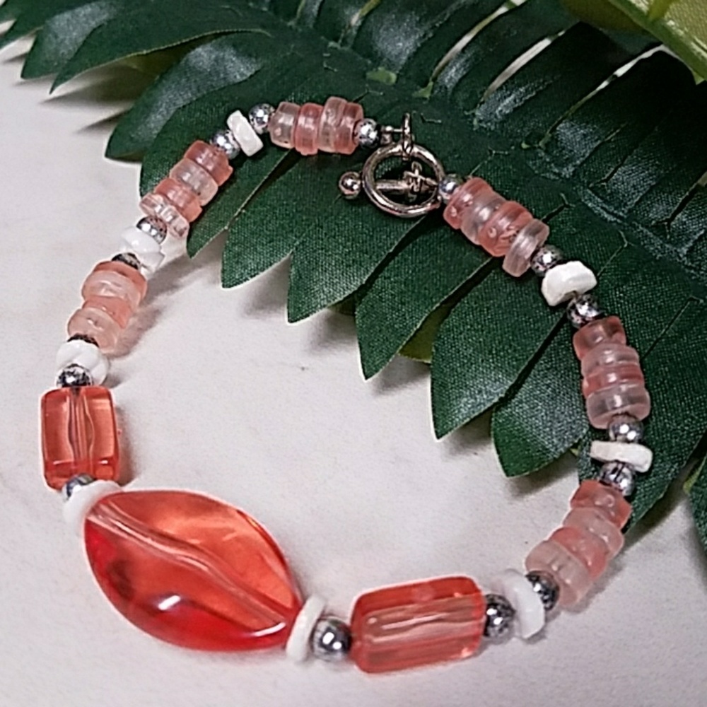 B117 Handmade Toggle Back Beaded Bracelet